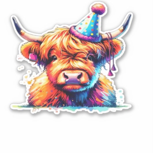 Westerne Kerst Koe Essential T-shirt Sticker (Voorkant)