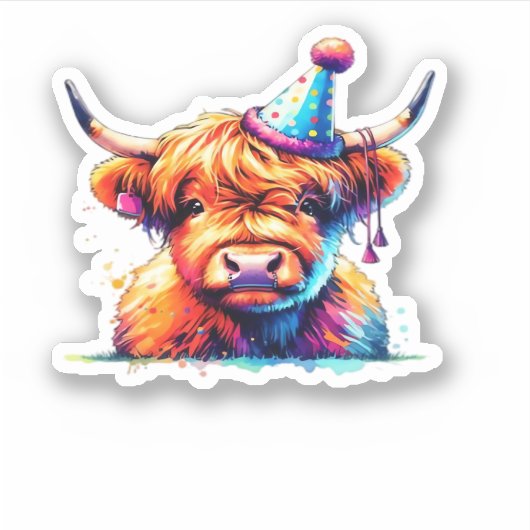 Westerne Kerst Koe Essential T-shirt Sticker (Voorkant)