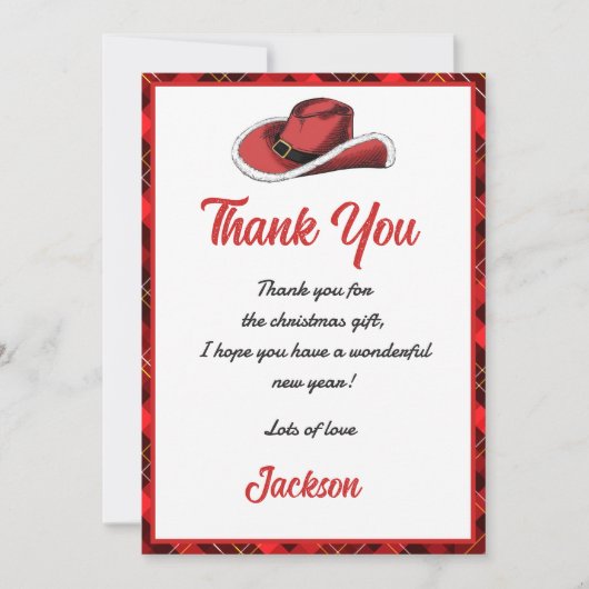 Westerne Kerst Pet Party Dank u kaart (Voorkant)