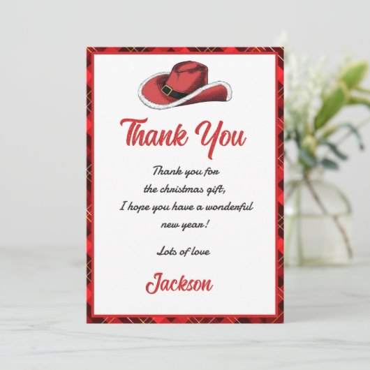 Westerne Kerst Pet Party Dank u kaart (Staand voorkant)