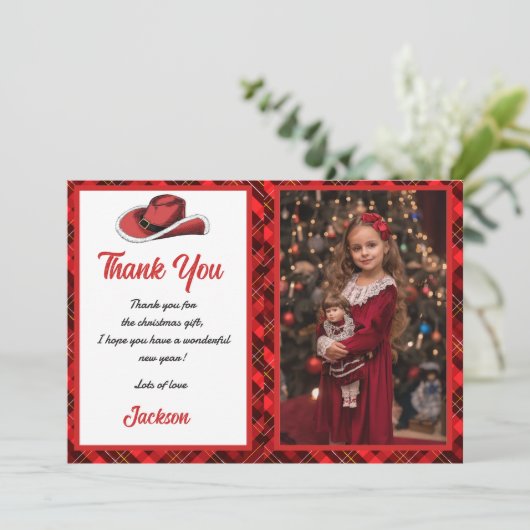 Westerne Kerst Pet Party Dank u kaart (Staand voorkant)