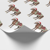 Westerne Kerst Rode Cowboy Cowgirl Paard Cadeaupapier (Hoek)