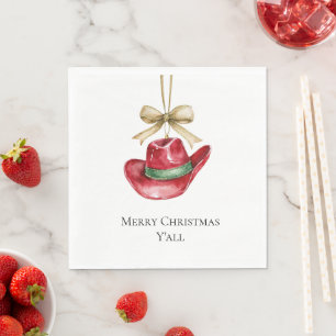 Westerne Kerst Rode Cowboy Cowgirl Pet Servet