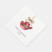 Westerne Kerst Rode Cowboy Cowgirl Pet Servet (Hoek)