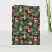 Westerne Kerst Rode Cowboy Cowgirl Tree Ornament Kaart (Achterkant)