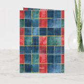 Westerne Kerst Rood Blauw Groen Cowboy Santa Kaart (Achterkant)