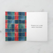 Westerne Kerst Rood Blauw Groen Cowboy Santa Kaart (Binnen)