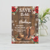 Westerne kerst Save the Date, Xmas Cowboy Kaart (Staand voorkant)