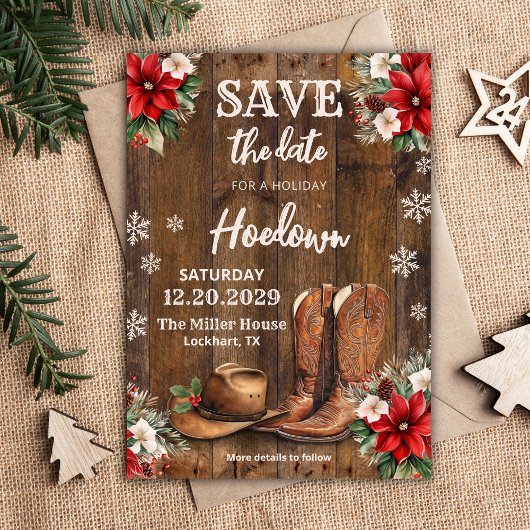 Westerne kerst Save the Date, Xmas Cowboy Kaart