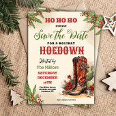Westerne kerst, vakantie hoedown, cowboyfeest save the date
