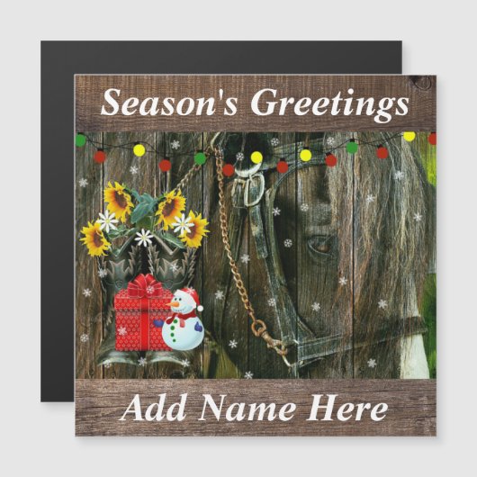 Westerne kerstbeker die de Snowman en het Paard va (Voorkant / Achterkant)