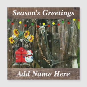 Westerne kerstbeker die de Snowman en het Paard va