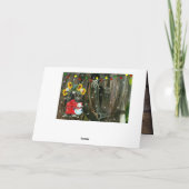 Westerne kerstbeker die de Snowman en het Paard va Feestdagen Kaart (Achterkant)