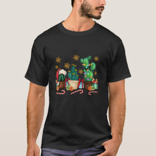 Westerne kerstcactus Candycane Leopard Merry C T-shirt