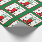 Westerne kerstcowboy-boot cadeaupapier (Hoek)