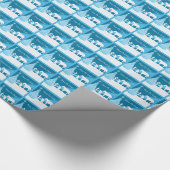 Westerne kerstcowboy die geprezen wordt voor vrede cadeaupapier (Hoek)