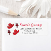 Westerne kerstcowboy-Petten en snoeprietjes Etiket (Insitu)