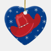 Westerne kerstcowboy-Petten en snoeprietjes Keramisch Ornament (Achterkant)