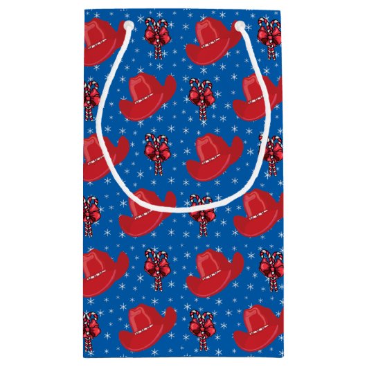 Westerne kerstcowboy-Petten en snoeprietjes Klein Cadeauzakje (Achterkant)