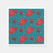 Westerne kerstcowboy-Petten en snoeprietjes Servetten (Voorkant)