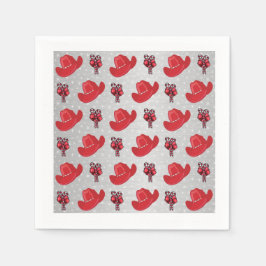 Westerne kerstcowboy-Petten en snoeprietjes Servetten