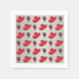 Westerne kerstcowboy-Petten en snoeprietjes Servetten