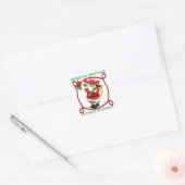 Westerne kerstcowboy Santa  Vierkante Sticker (Envelop)