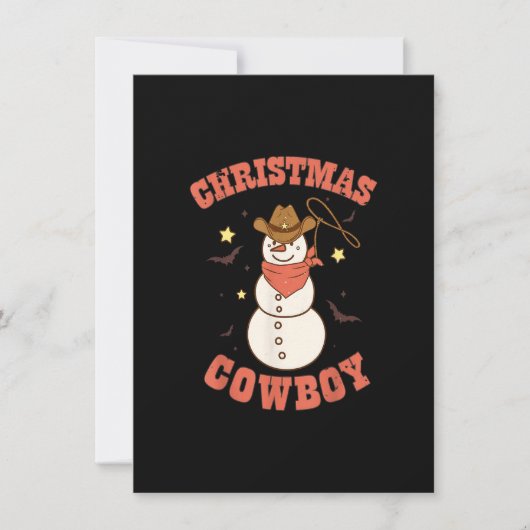 Westerne kerstcowboy Snowman Merry Xmas Groovy Kaart (Voorkant)