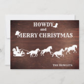 Westerne kerstfeestdag voor cowboy Santa Sled Hors Feestdagenkaart (Voorkant)