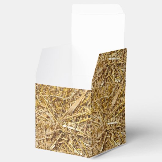 Westerne kerstfeestgunst of geschenkdoos hooibaal bedankdoosjes (Geopend)