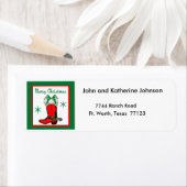 Westerne kerstfeestkerst met cowboy etiket (Insitu)