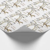 Westerne kerstgouden paardjes en boog cadeaupapier (Hoek)