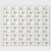 Westerne kerstgouden paardjes en boog cadeaupapier (Vlak)