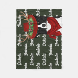 Westerne kerstgrenscollie met de naam Dog Fleece Deken