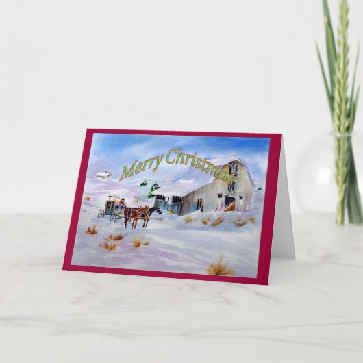 Westerne kerstKaart Feestdagen Kaart (Voorkant)