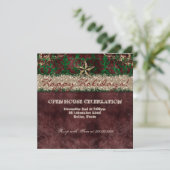 Westerne kerstkaart met  fotokaart Damask Star Kaart (Staand voorkant)