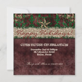 Westerne kerstkaart met  fotokaart Damask Star Kaart (Voorkant)