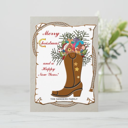 Westerne kerstkaart voor opstarten (Staand voorkant)