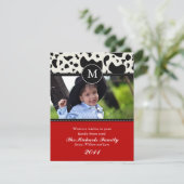 Westerne kerstkaart voor Wishes Monogram (Staand voorkant)