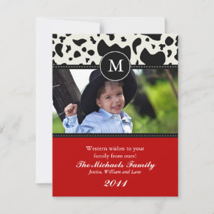 Westerne kerstkaart voor Wishes Monogram