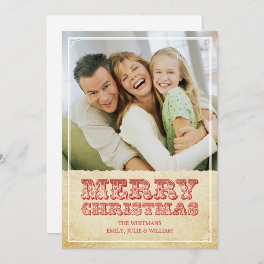 Westerne kerstkaarten kaart (Voorkant / Achterkant)