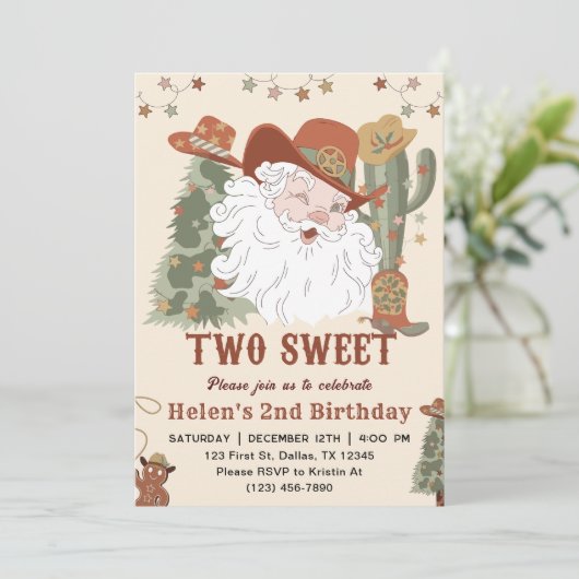 Westerne kerstkoekjes twee lieve kerstverjaardag kaart (Staand voorkant)