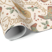 Westerne kerstlaarzen en Petten Cadeaupapier (Rol Hoek)