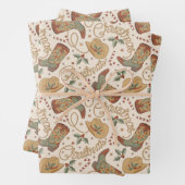 Westerne kerstlaarzen en Petten Inpakpapier Vel (In situ)