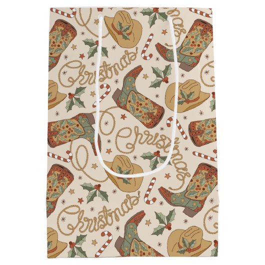 Westerne kerstlaarzen en Petten Medium Cadeauzakje (Achterkant)