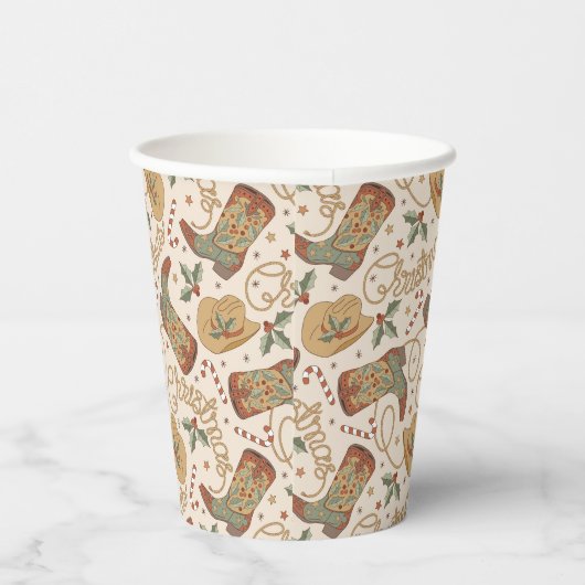 Westerne kerstlaarzen en Petten Papieren Bekers (Rechts)