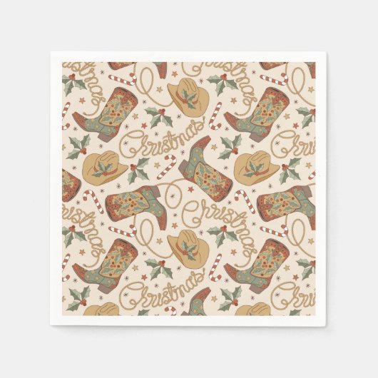 Westerne kerstlaarzen en Petten Servet (Voorkant)
