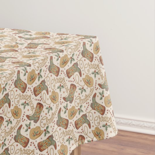 Westerne kerstlaarzen en Petten Tafelkleed (Voorbeeld)