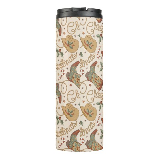 Westerne kerstlaarzen en Petten Thermosbeker (Achterkant)