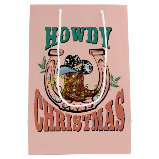 Westerne kerstlaarzen voor feestland medium cadeauzakje (Achterkant)